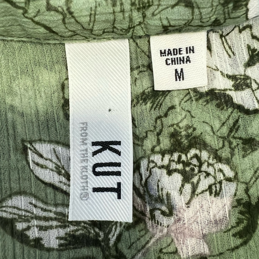 Kut from the Kloth Jasmine Sheer Floral Blouse Size Women’s Medium - Picture 6 of 9
